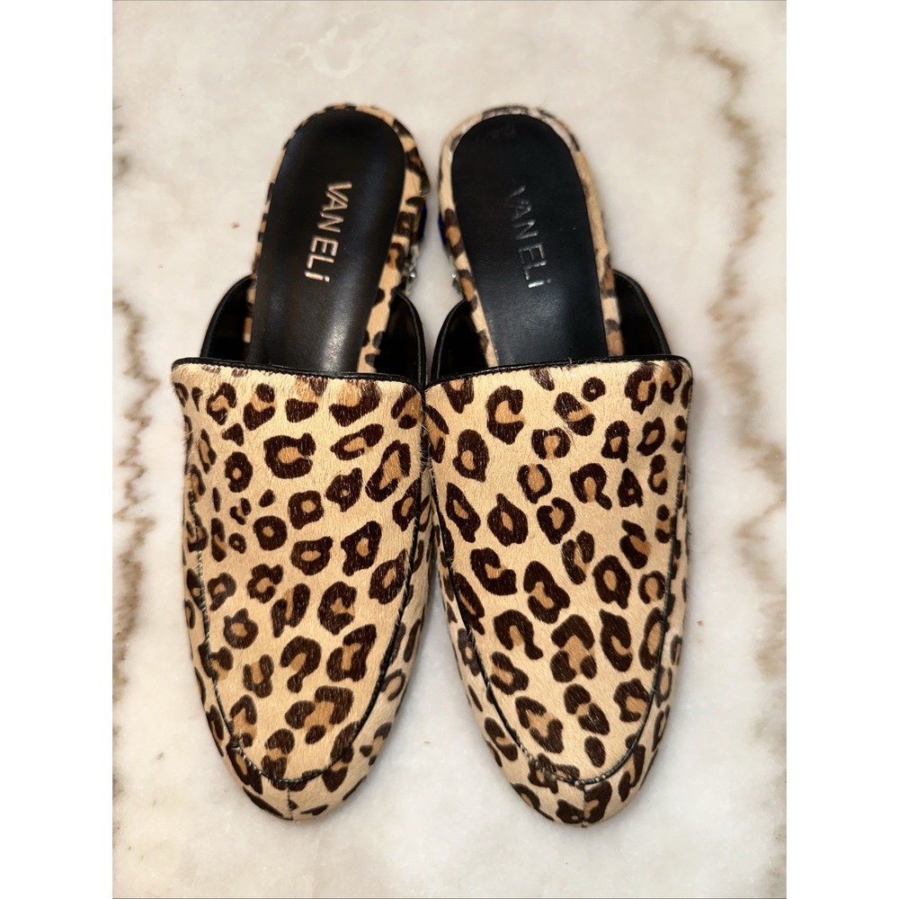 VANELi Leopard Print‎ Mules Slip-On Loafers Women's Shoes Size 81/2 Gem Stone